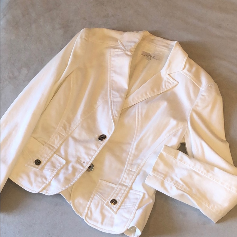 🧥Cache Luxe size 2 white womens blazer